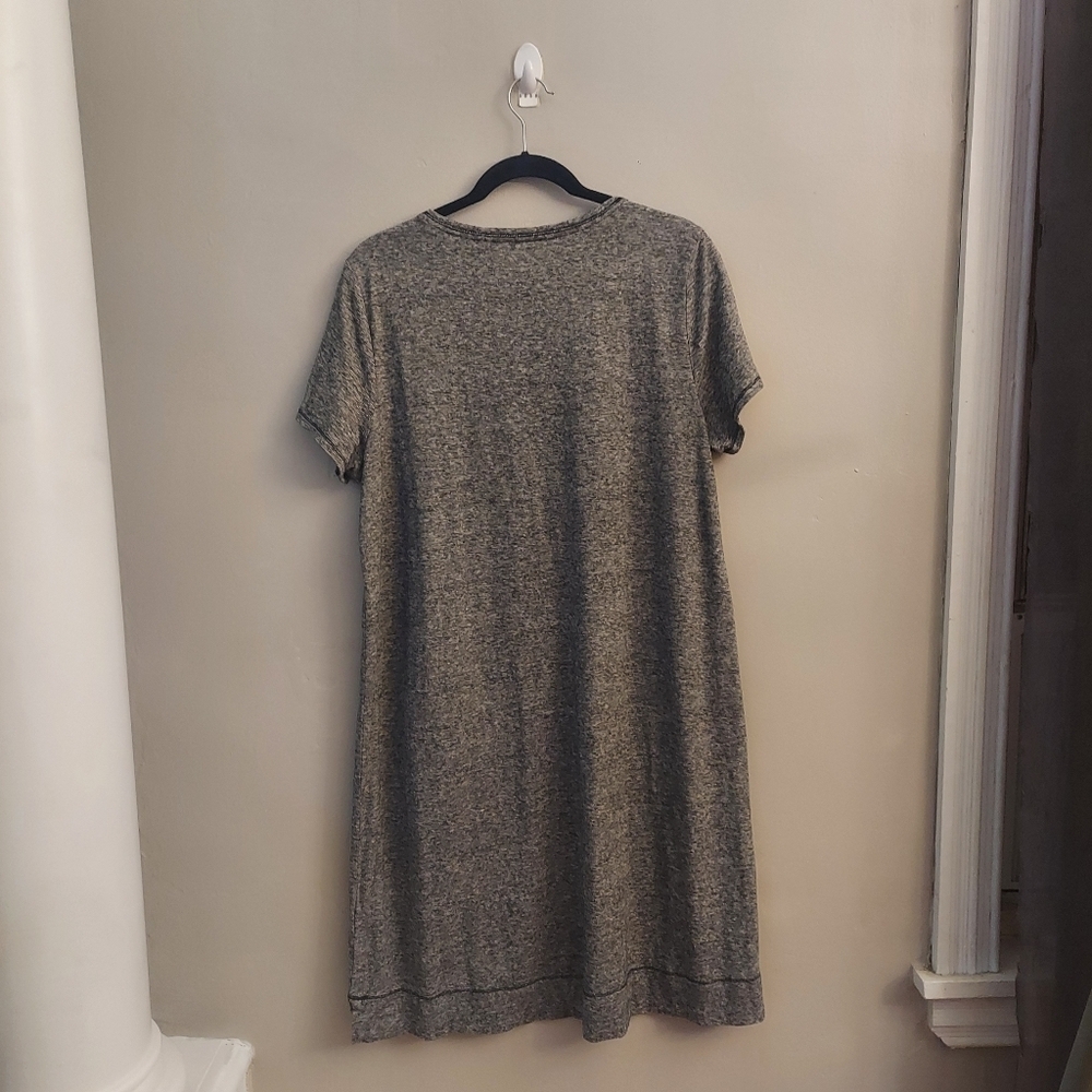 EILEEN FISHER Hemp Organic Cotton Mini Stripe Pullover T Shirt Dress L Lagenlook - Picture 10 of 11